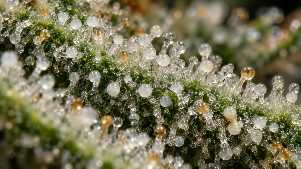 Fiktive Trichome in Makroansicht